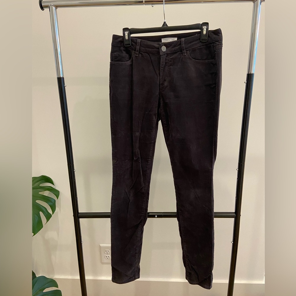 Dark gray corduroy cropped pants